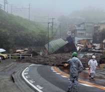 Deslizamento de terra deixa desaparecidos no Japão